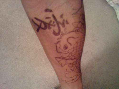 ayeitsmarkanthony:  So today in school i was boared in my study hall class so i decided to go to my old Art & Music Teacher , Mr. Lam. i was talking to him about how i wanted a tattoo , and this is what he came up with . isn’t he a legit teacher