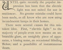 questionableadvice:  ~Electricity in a Modern Residence, H. Ward Leonard &amp; Co., 1892 via Harvard University Library  Analysis