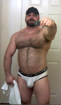 stuffedbeef:  guysthatgetmehard:  little tiny briefs on a big beefy stud   Pouched beef.