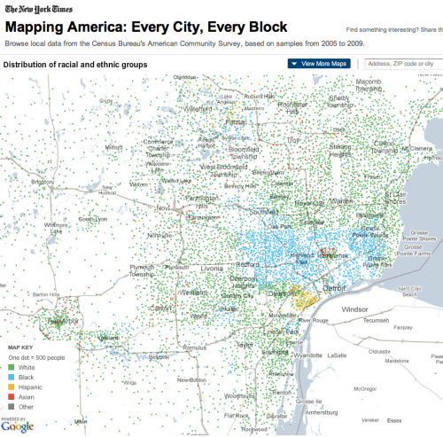 The New York Times + Google Maps + the 2010 USA Census = a really cool tool that could spark some interesting class discussions. It combines (via kohenari).