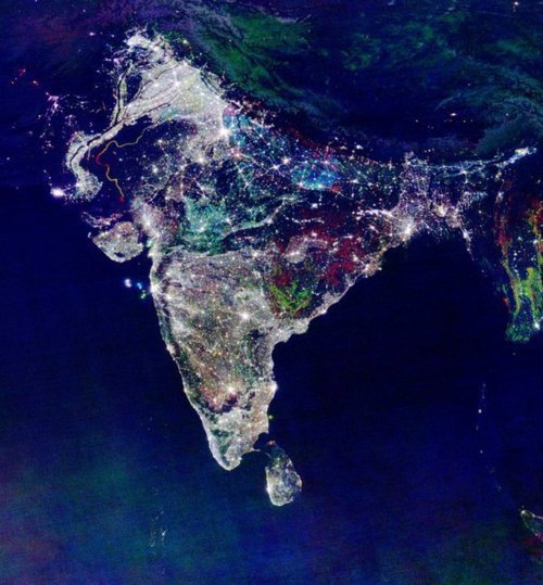 Porn  satellite image of India on Diwali (festival photos