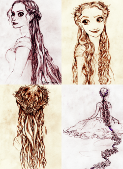 goldensnitchandglassslipper:  thedisneyprincess:  Rapunzel Concept Art by Claire Keane  i just love her style&lt;3 