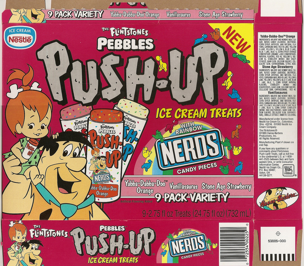 imremembering:  The Flinstones Pebbles Push-Ups with Rainbow Nerds (Remembered by