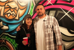 DOLLA &amp; I @ his opening last week. He&rsquo;s rad. ( link )