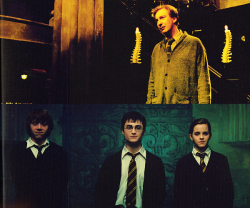 dracoandhermione:  Daniel Radcliffe came up with the idea that, as a gesture of respect to a teacher that Harry most certainly looked up to, he would wear a certain type of clothes that resemble the outfit worn by Prof. Lupin in his lessons from Harry