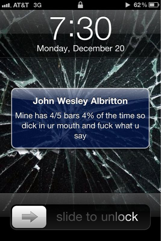 My boy was salty his phone was lunchin while I was snickering with my 4 bars, lol&hellip;haters