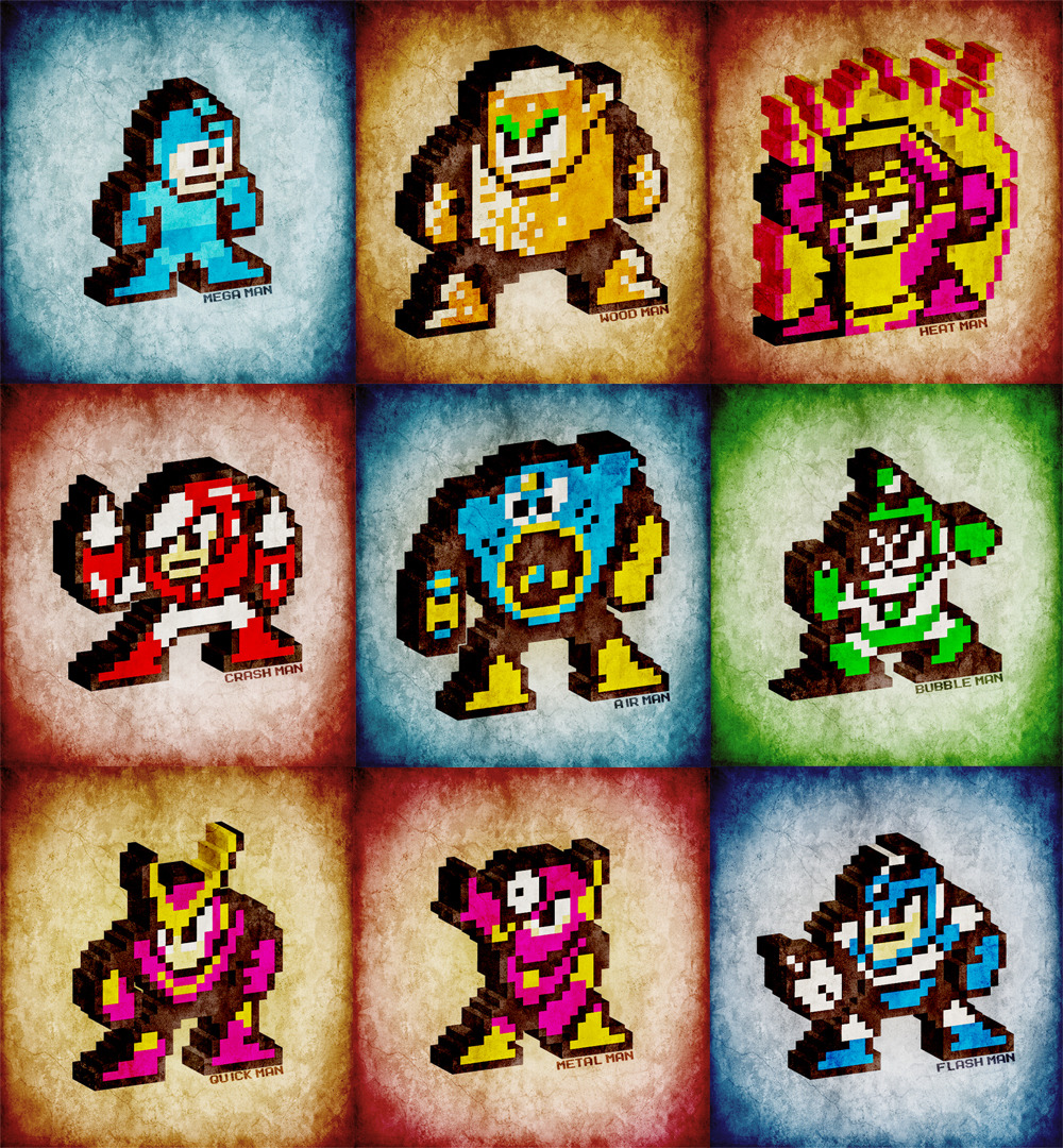 Rad 3D sprites of Mega Man and each of the evil bosses that stand in his way by artist Michael MacKeigan. Collect the whole set!
3D Mega Man Series by Michael MacKeigan / KaYoTiK