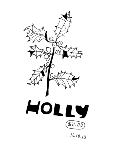 theokbb:
“ Daily Drawing for December 18th, 2010. Holly for our Christmas Tree that we made. Purchased from Portland Nursery.
”