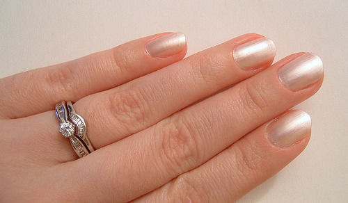 And this, OPI’s Kyoto Pearl, I also bought.  I’ve read that this is ridiculously sheer, 