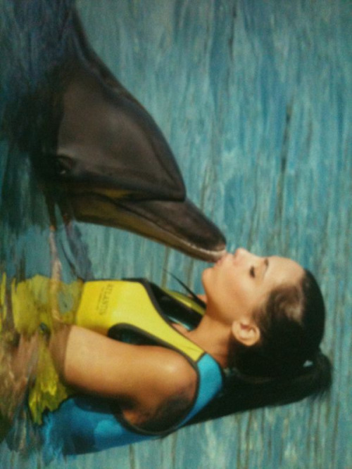 Swimming with the dolphins on my recent trip to Dubai.