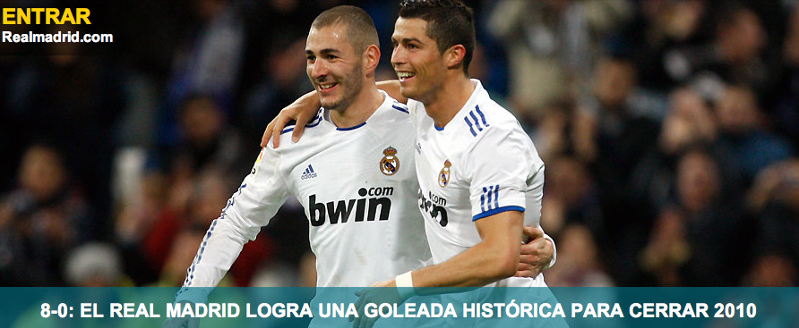 8-0: El Real Madrid logra una goleada histórica para cerrar 2010!