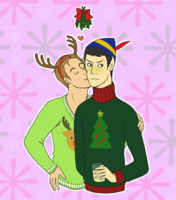 lamamama:  Have some Kirk and Spock mistletoe