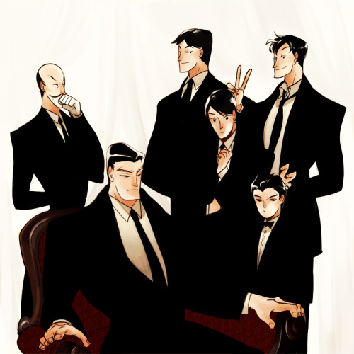 koncubine: dollabeels: lol. Bruce and Damian’s eyebrows. family portrait :)