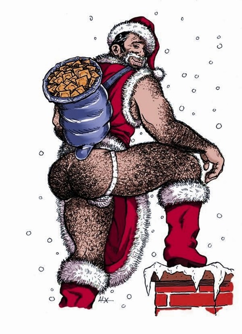 homocomix:  banjeebear:  Safety Santa offering one of the special elves a Santa snack just before he