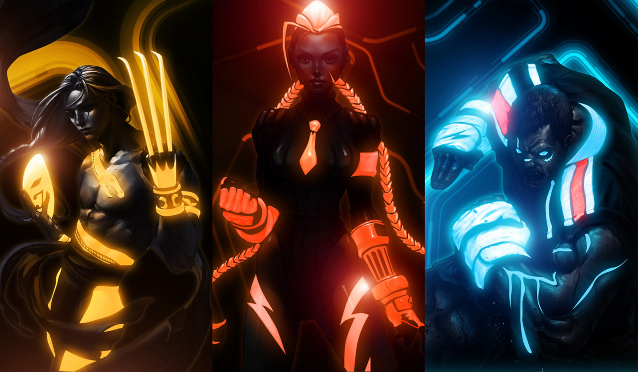 Artist Kode Logic added three more Street Fighter / TRON Photoshop remixes into his already rad collection. Check them all out HERE!
Choose Your Fighter: VegaTRON | CammyTRON | AbelTRON
Street Fighter TRON by Kode Logic / BossLogic (deviantART)...