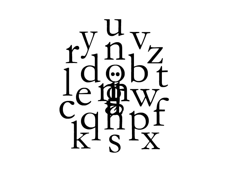 visual-poetry:  “alphabet man” by adam liszkiewicz 