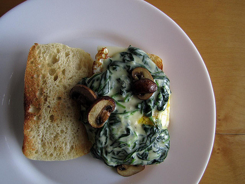 Creamed Spinach Breakfast Sandwiches