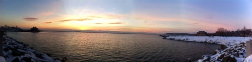 Sunset at Lake Champlain, Vermont.