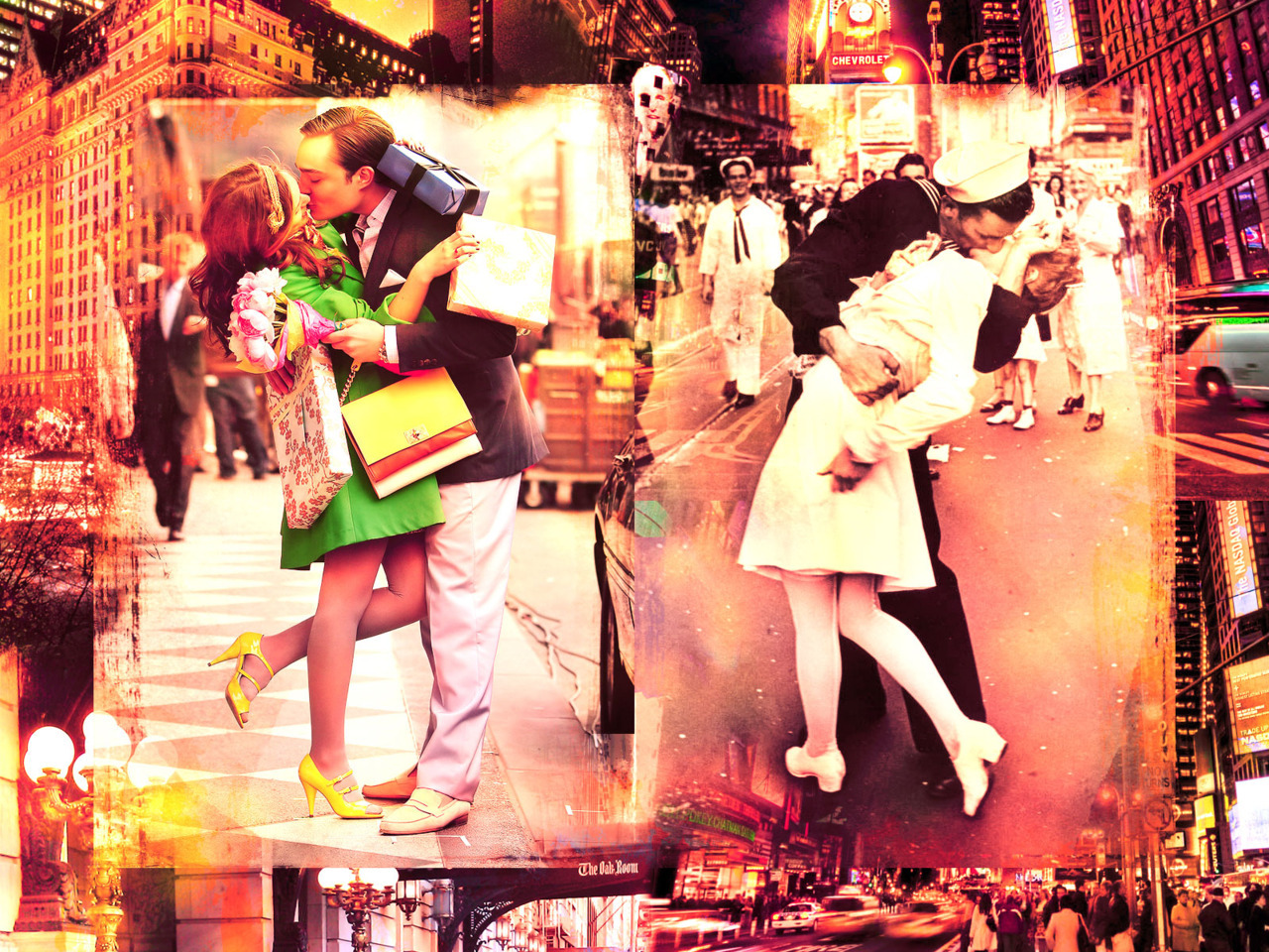 Times square kiss color