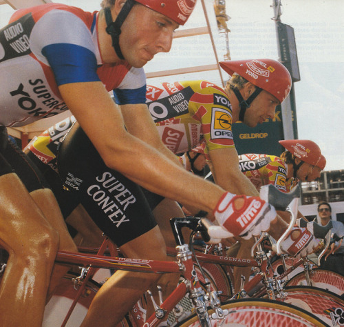 cadenced:Superconfex-Yoko-Opel-Colnago team from the 1989 Tour de France. Superconfex is a precursor