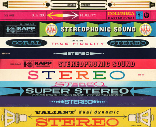 crazyazfuck:  Jive Time Records and Project Thirty-Three teamed up to create Stereo Stack, a collection of vintage stereo banners. 