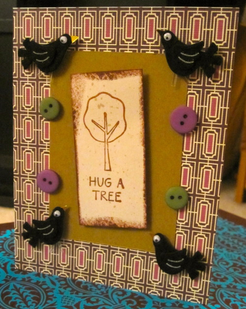 ‘Hug A Tree’ Greeting Card #1
(Black Crows)