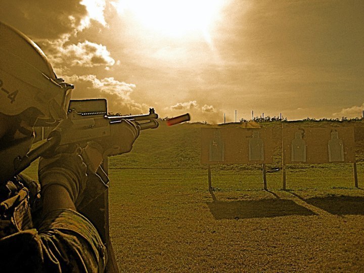 nycflow:  M1014 on the range. It has a little kick, but don’t let it scare you.