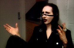 wolfs-blood:  Michael Moore: Do you know that on the day of the Columbine massacre, the US dropped more bombs on Kosovo than any other day?  Marilyn Manson: I do know that, and I think that’s really ironic, that nobody said ‘well  maybe the President