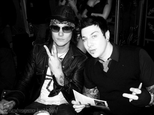 gatesandvengeance:  Zacky: - I want x-ray vision, sometimes. Just so I can check out Syn’s package. Synyster: I’m Synyster Gates, and he’s talking about my package. 