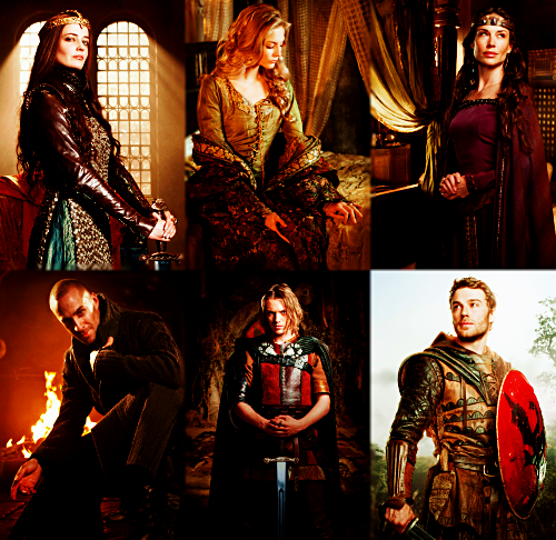 fuckyeahstarzcamelot:New promotional cast shots.From left to right: morgan, guinevere, igrainemerlin
