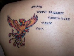 fuckyeahtattoos:  Not only have I stuck with Harry until the very end, he’s stuck with me.  Uh, cool?  Do you want a medal?  Oh, a tattoo will suffice, I guess.