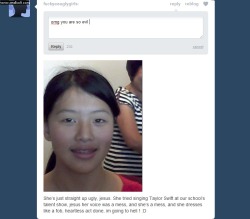 jericpoyaoan:  That’s just mess dude. she’s beautiful.  ugh! people like these needs to burn in a fire. -.-&ldquo;