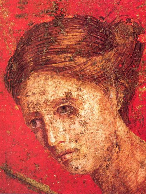 myaloysius: Female (detail) behind the figure of the Bacchante in Scene VII, Villa of the Mysteries,