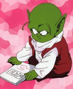 sometimesithinkaboutkramer:  sometimesithinkaboutniccage:  GOD THE STYLE IS SO UGLY BUT THIS iS STILL CUTE  i love him so precious oh my god no this is cute sometimes akira can draw cute things.  i love dende