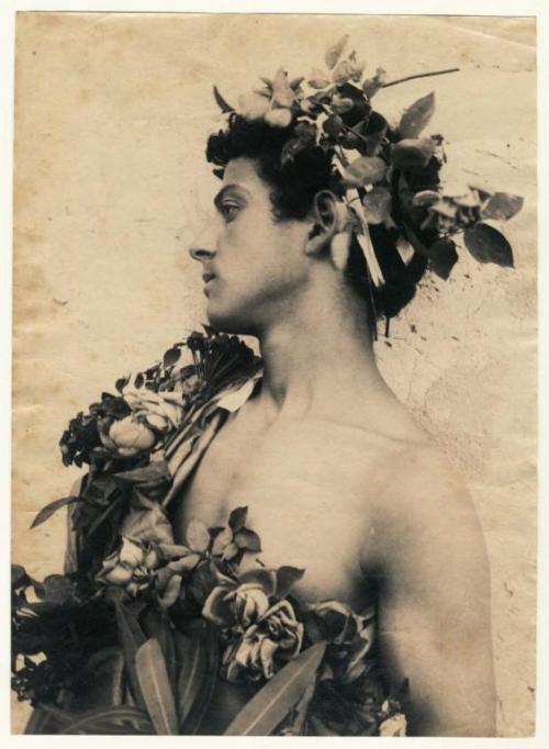 vintagehandsomemen:Boy covered with flowers, Vicenzo Galdi c. 1890s