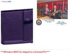 thedailywhat:  Somewhat Apropos Of The Previous Post of the Day: Palmetto State Armory’s limited edition AR-15 lower receiver engraved with Rep. Joe Wilson infamous anti-Obama outburst “you lie” is an awesome, timely idea that couldn’t possibly