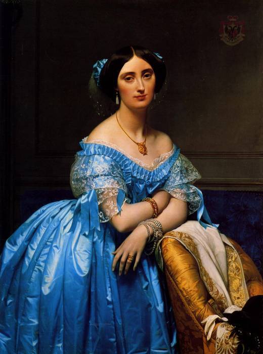 defunctfashion:
“ a-harlots-progress:
“  Portrait of the Princesse Albert de Broglie, 1853 by Jean Auguste Dominique Ingres
Intense colour