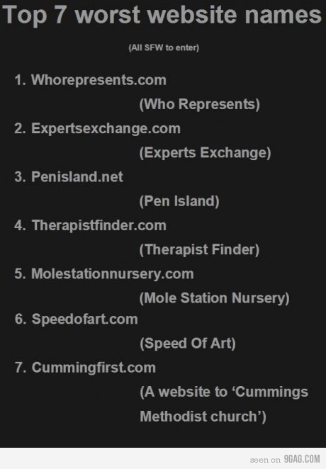 novaffanculotu:  scarligamerluss:  Top 7 worst website names  bellissimi