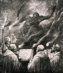 speciesbarocus:  Alphonse Legros - Death directing a choir of monks (c. 1890). 