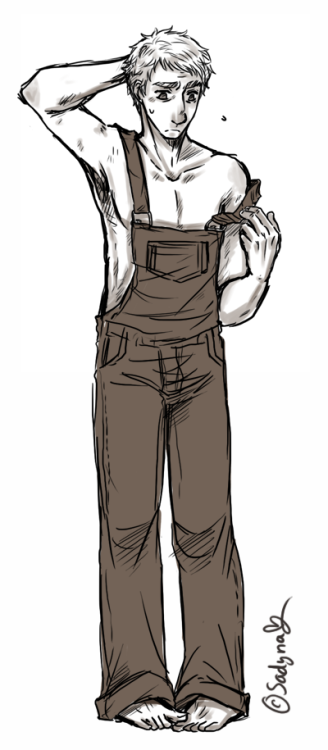 sadynax: Overalls - BBC John Watson. ~~ Art by me. this is screaming for some John-as-a-farmboy fa