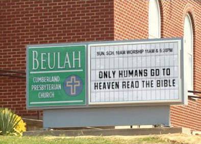 Two churches located across the street from each other. 