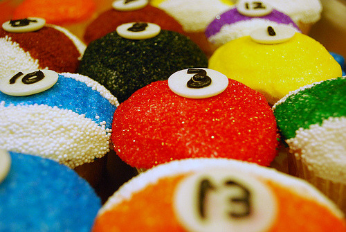 ffoodd: pool balls cupcake  That&rsquo;s a regard to nicolasa-nicolette for her