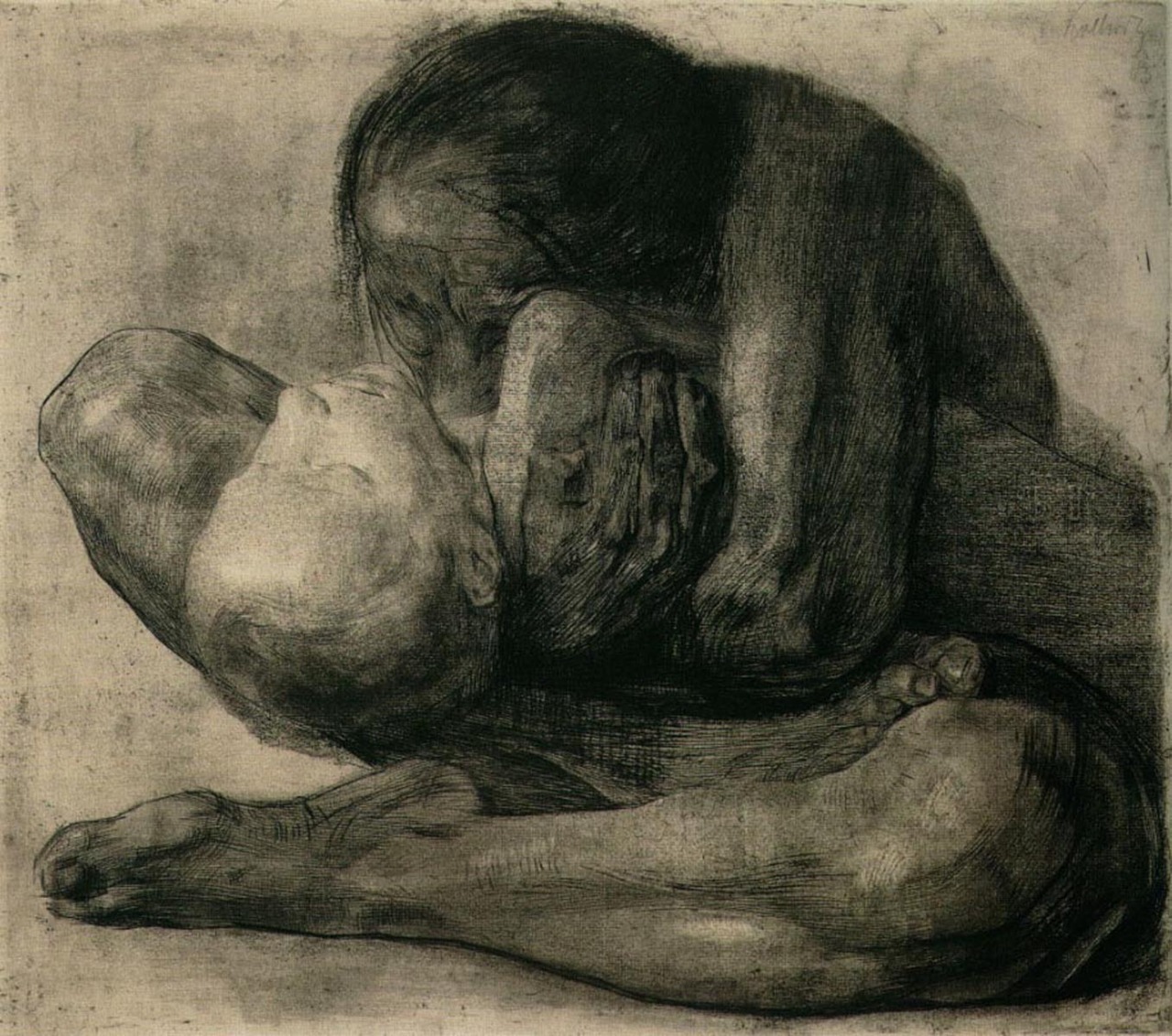  Kathe Kollwitz - Mother with Dead Child (1903) 