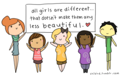 chibird:  drew this as a logo for a group in Brookyln. ^^ This drawing represents 1/10000 of the girls in the world, and the fact that there are so many different kinds makes them all even more beautiful.  