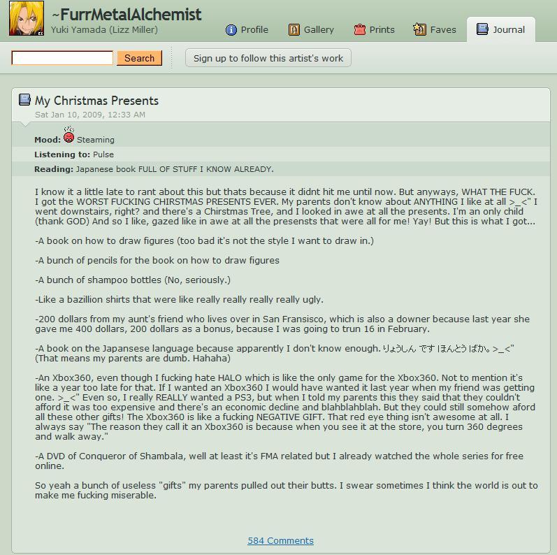 dragonmaw:  dogribs:  Deviantart.png  wow what a fucking ungrateful little shit.