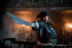 totalfilm:  Exclusive! First image of Ian Mcshane as Blackbeard in Pirates 4! Disney have given Total Film an exclusive first look at Ian McShane as Blackbeard in upcoming Pirates of the Caribbean sequel, On Stranger Tides. 