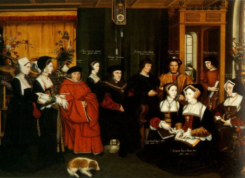 Portrait of the family of Sir Thomas More shows English fashions of the later 1520s.