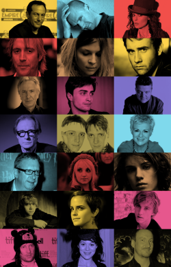 desmondpenny:  The cast of Harry Potter and the Deathly Hallows Part I  Jason Isaacs, Ralph Fiennes, Bellatrix Lestrange, Rhys Ifans, Clémence Poesy, Matthew Lewis, Alan Rickman, Daniel Radcliffe, Robbie Coltrane, Bill Nighy, James &amp; Oliver Phelps,