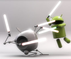 2tall:  Droid vs Apple  This is hot right here!  Love it!