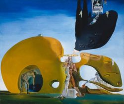 soulhospital:  Birth of Liquid Desires (La Naissance des désirs liquides) - Salvador Dalí, 1931-32. Surrealism - Oil and collage on canvas, 96.1 x 112.3 cm. The Solomon R. Guggenheim Foundation, Peggy Guggenheim Collection, Venice.